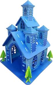 Niños DIY juego al aire libre Casa <span class=keywords><strong>de</strong></span> construcción <span class=keywords><strong>de</strong></span> bloques altura 185Cm 189 Uds Castillo niños jugar casa educativo 3D rompecabezas Juguetes - Product Image 3