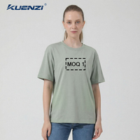 Camiseta Kuenzi de Corte Regular con Logotipo Personalizado, Cuello Redondo, Manga Corta, 100% Algodón, 250GSM, Transpirable, para Mujer