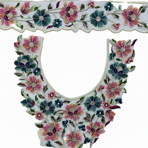 Majestic Net Fabric Indian Wear vestido Saree Kurti blusa sastrería elegante lentejuelas bordado parches con cuello hecho a mano - Product Image 1