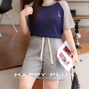 Shorts Bermuda amples taille haute pour femmes grandes tailles Runqi avec cordon de serrage, rose, décontractés, d'été, cinq points, N8396 - Product Image 3