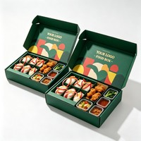 Caja de Sushi al por Mayor de Grado Alimenticio, Materiales Reciclados, Empaque para Alimentos con Separador para Comida para Llevar, Cajas para Aperitivos de Pollo Frito