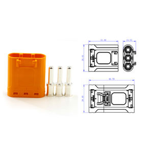 Разъем Amass LCC40-M LCC40-F LCC40, 45А, высокотоковый, штекер-гнездо, 3-контактный кабельный штекер - Product Image 2