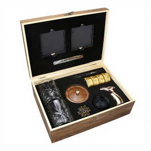 Ensemble de fumeurs de cocktails whisky 4 saveurs en coffret bois, cadeau de Noël pour hommes, vente en gros - Product Image 4