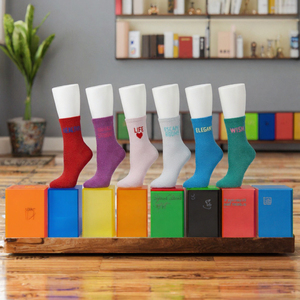 Custom Crew <b>Socks</b> Jacquard Colorful Cotton Blend Breathable Knit <b>Socks</b> for Women Youth Daily Wear & Sport <b>Socks</b> - Product Image 3