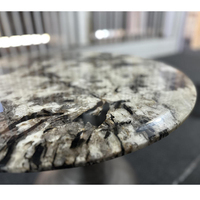 Table à manger ronde moderne en marbre naturel, pieds pliables en acrylique, plateau de table écologique de luxe pour appartement, restaurant, hôtel