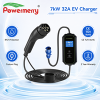 Nouveau chargeur EV portable 7kW 32A Type 2 230V AC IP67 CE TUV RoHS Prise personnalisée Garantie 2 ans Utilisation domestique/garage UE Protection contre les fuites