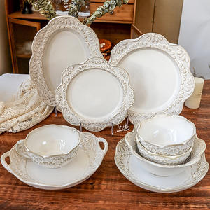 Assiette à dessert haut de gamme de style français, assiette à gâteau et pâtisserie, assiette à steak de style occidental à double anse - Product Image 1