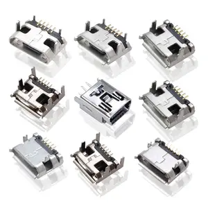 Type B 5Pin Micro Usb Female Jack 2Pin Microusb 2.0 B 1.2mm Straight Sides 1.2 Pins Mini Micro Usb Connector