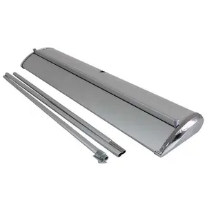 Présentoir en aluminium à large base, 1 pièce, support de banderole à roulettes, rétractable, vente en gros