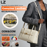 Sac à main LZ en cuir de vachette gaufré, grand format 35 cm, sac à bandoulière quotidien, sac messager avec sangle amovible