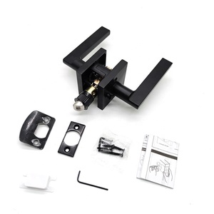 Manija de Puerta Cilíndrica Multifuncional para Estados Unidos y Canadá, con Certificación ANSI Grado 2 y UL, Resistente al Fuego, con Cerradura de Palanca, Color Negro Mate - Product Image 2