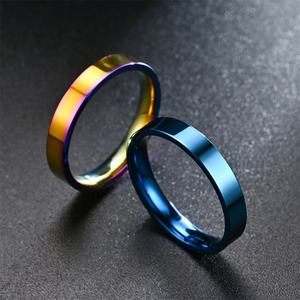 <b>Men's</b> 6pcs 3mm Mirror <b>Ring</b> Simple Classic Design Inlay Smooth Polished Flat Stainless Steel Parties Engagement Valentine's Day - Product Image 5