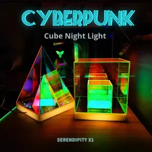 E-Sports Acrílico para Rubik's Cube Lámpara de mesa Cubo brillante Fuente de luz LED Colorido Adorno de escritorio Táctil para instalación de arte - Product Image 2