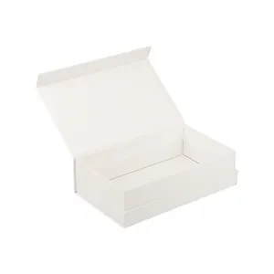 Luxe Eco-Vriendelijke Custom Boekvorm Hard Flip Top Witte Kleine Opvouwbare Papieren Doos Magnetische Geschenkdoos