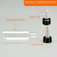 Botol Plastik PET Transparan Laris Manis, Custom 5ml-500ml, Dispenser dengan Tutup Putar dan Nozzle Penetes untuk Penyimpanan Gel