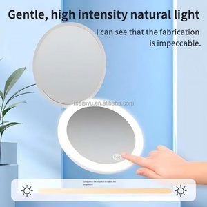 Espejo de Maquillaje LED de Marca Privada, 3 Colores, Mini Espejo Cosmético Disponible, Espejo LED Recargable - Product Image 1