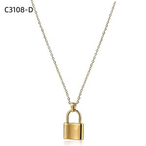Collier pendentif Amy Amy en acier inoxydable plaqué rhodium, bijou classique pour femme, cadeau idéal pour tous les jours - Product Image 2