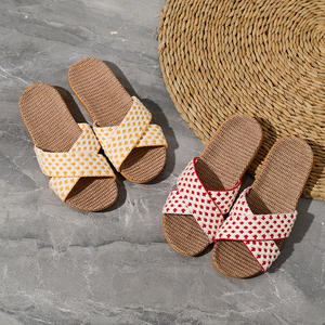 Zapatillas de mujer Zapatos ligeros de Interior para el hogar Zapatillas DE LINO DE MODA Sandalias planas - Product Image 4