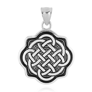 Collier Pendentif Nœud Celtique Vintage en Acier Inoxydable Plaqué Argent, Bijou Unisexe, Vente Chaude en Gros - Product Image 6