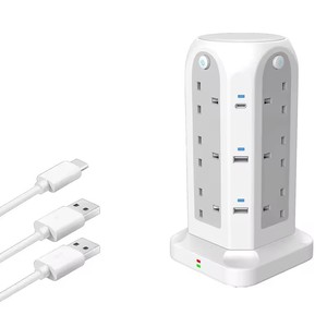 ปลั๊กพ่วงอัจฉริยะคุณภาพสูง 12 ช่องเสียบ AC 4 พอร์ต USB 2 พอร์ต Type C ป้องกันไฟเกิน สายยาว 2 เมตร แบบตั้งโต๊ะ - Product Image 6