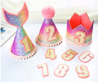 Bébé princesse diadème couronne paillettes bébé filles enfants premier anniversaire chapeau étincelle paillettes fête fournitures N0. Bandeau Princesse 0-9