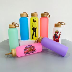 Bouteille d'eau en verre 20oz avec couvercle en bambou, vierge pour sublimation, livraison gratuite depuis notre entrepôt aux États-Unis - Product Image 1