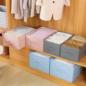 Tempat mainan penyimpanan kubus kotak kain keranjang wadah dapat dilepas pembagi ruangan penyimpanan rumah kubus dapat dilipat tugas berat goni