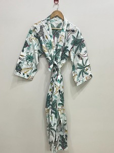 Kimono Largo de Algodón, Talla Única, Holgado y Cómodo para Cualquier Talla, Aproximadamente 50 Pulgadas, Proveedor de la India - Product Image 5