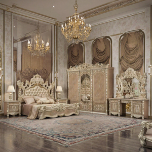 طقم غرف نوم MDF فاخر بأفضل جودة أمريكي بميزات قابلة للتعديل للفنادق والفلل وديكورات المنزل وميزات تخزين - Product Image 1