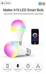 Bombilla LED Inteligente JIUAN Matter A19, Conexión Directa a <span class=keywords><strong>HomeKit</strong></span>, Control por Voz, Regulable, Fuente de Luz, Lámpara de Ahorro de Energía, Luz Interior - Product Image 6