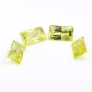 Высокое качество драгоценный камень багет формы яблоко зеленый кубический цирконий для ювелирных изделий