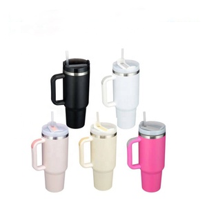 Vaso Térmico de Acero Inoxidable de 40oz con Asa y Pajita para el Regreso a Clases, Ecológico, para Agua/Té Helado/Café - Product Image 5