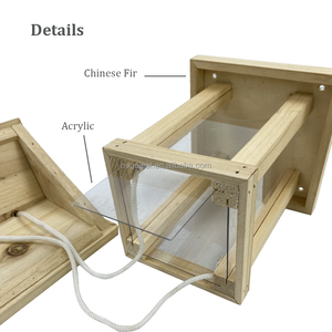 モダン大容量耐候性簡単充填クリーンデザインスタイリッシュな家の木製バードフィーダー庭の装飾用バードウォッチング - Product Image 3