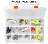 Boîtes de matériel de pêche rigides en plastique imperméables diviseurs amovibles IPX-5 évalué 3600 capacité 10.8x7.25x1.65 pouces pour la pêche