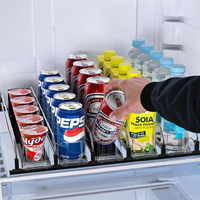 Système de poussoir pour étagère à boissons à largeur réglable automatique pour supermarché, organisateur de boissons pour réfrigérateur