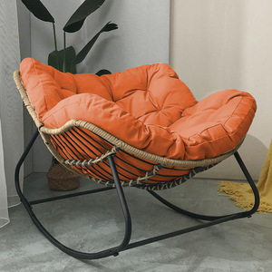 Sillón Mecedora Moderno y Ecológico, Sofá de Mimbre Tejido Doble, para Sala de Estar, Apartamento Pequeño, Balcón - Product Image 3