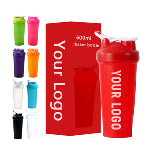 Borraccia Shaker Personalizzabile 2026 con Logo, 600ml, Senza BPA, in Plastica PP, per Fitness, Sport, Palestra, Proteine, Polveri, Acqua Bollente - Product Image 1