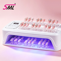 Lampe à ongles UV LED rectangulaire SML, coque texturée cuir, 96 ampoules LED, lumière de durcissement de gel pour ongles press-on, manucure en salon