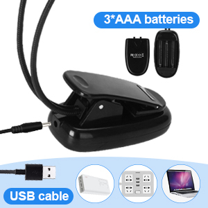 Lampe de lecture LED à clip pour pupitre de <span class=keywords><strong>musique</strong></span> Lampe de lecture dans le lit Haute luminosité Idéal pour les musiciens et pianistes Enfants Voyage - Product Image 5