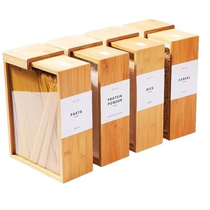 <b>Bamboo</b> Wood Grain Storage Box 3L Airtight Kitchen Food <b>Container</b> Rectangle Shape - Product Image 5