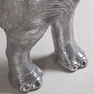 Rhinocéros argenté Sculpture Garden Showpiece Modèle Meilleure vente Figurine de rhinocéros solide en fonte d'aluminium faite à la main Meilleurs prix - Product Image 4