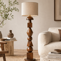Lampe sur pied en bois recyclé, style minimaliste, pour hôtel, salon, chambre, villa