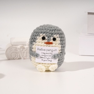 Handmade Crochet phim hoạt hình động vật bức tượng dệt kim panda/ong/Chim Cánh Cụt/Gấu sang trọng búp bê Uplifting thẻ may dệt đồ chơi cho - Product Image 2