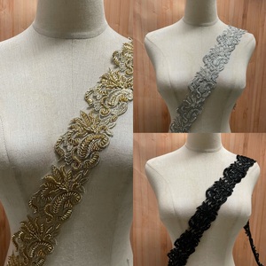 Ren TRIM đính cườm thêu đính biên giới đính cườm Wedding vải cotton đầy đủ cổ buổi tối ăn mặc quần áo - Product Image 3