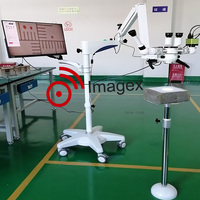 Floor Standing ENT Dental Ophthalmic Surgical Microscope LED Coaxial Light 5 Star Base Mobile Microscope