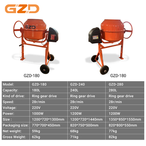Mezcladora de Concreto Eléctrica Portátil GZD Mini de 180L, Mezcladora de Cemento Pequeña de <span class=keywords><strong>180</strong></span> <span class=keywords><strong>Litros</strong></span> para Construcción - Product Image 4