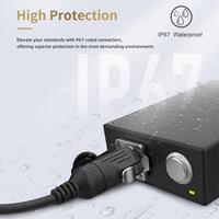 Conector Industrial Tipo-C Macho-Hembra Reforzado LP16 IP67 Anti-UV para Sistemas de Iluminación LED para Exteriores