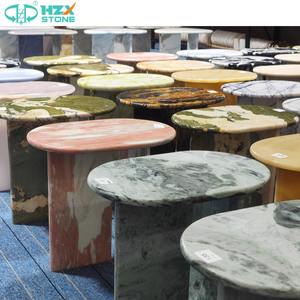 HZX, venta al por mayor, losas de mármol verde Alpes Premium para sala de estar de lujo, mesa lateral de zócalo de café de extremo moderno personalizado - Product Image 5