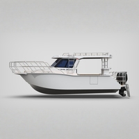 Cabin cruiser australien de 8 m avec hardtop extensible, bateau de pêche en aluminium à coque profonde, moteur hors-bord, divertissement et loisirs