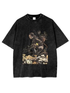 Película el último videojuego Camisetas Verano 100% Algodón Hombro caído Cuello redondo Peso pesado Lavado ácido - Product Image 4